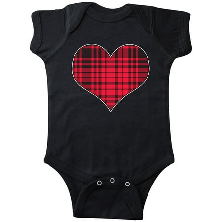 

Inktastic Red Plaid Heart Gift Baby Boy or Baby Girl Bodysuit