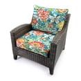 thumbnail image 3 of Jordan Manufacturing 46.5" x 24" Sun River Sky Multicolor Floral Rectangular Outdoor Deep Seat Chair Cushion Set with Welt, 3 of 10