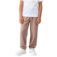 thumbnail image 2 of hengsof Boys Spring Summer Loose Joggers Pants Kids Elastic Waist Solid Color Pull On Cuffed Sweatpants 3-16 Years, 2 of 8