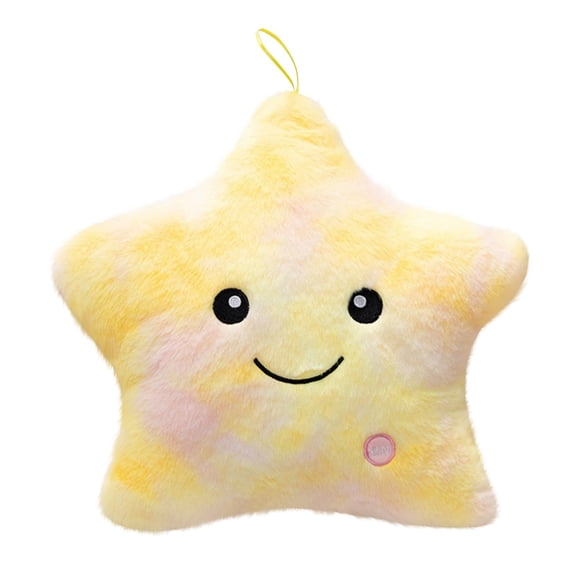 Twinkle Star Plush Doll Children's Gift Plush Toy Cushion Pillow, Glowing LED Light Up Colorful Star Toy for Kids Boys Girls, Soft Decorative Nursery Pillow