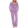 thumbnail image 1 of Tnhcen Ensemble de Pyjama pour Femmes en Coton Manches Longues Pjs Deux Pièces avec Poches, 1 of 5