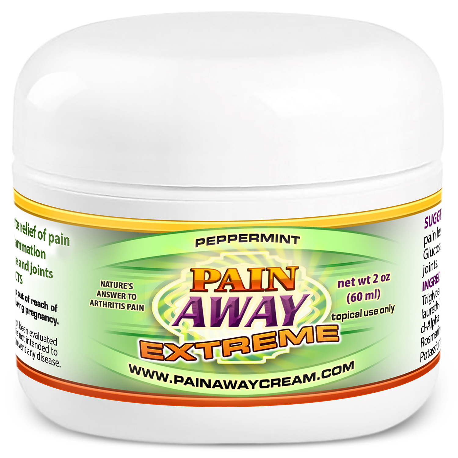 Pain Away Extreme Joint Support Cream with Peppermint 2 oz MSM