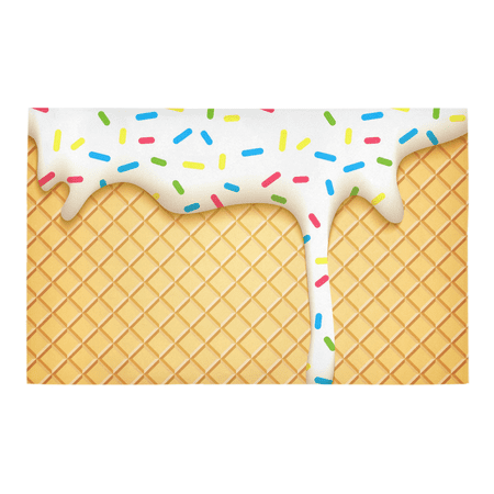 SUNENAT Funny Food Decor Melting Ice Cream Cones Non Slip Bath Rug Mats Absorbent Shower Rug for Tub Bathroom Bedroom Home Decor Large Size 20 x 32 Inches