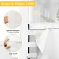 thumbnail image 3 of No Hook Shower Curtain with Snap in Liner, Easter Bunny Carrot Cute Rabbit Waterproof Bath Curtain Double Layers with See Through Top Window, Black and White Stripes Hotel Shower Curtains 36x72in, 3 of 9