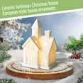thumbnail image 4 of Ceramic Christmas Village Houses with Light, White Porcelain House Figurine, Rustic Decor for Home Table Bookshelf,Christmas Tree Tower (J), 4 of 6