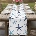 thumbnail image 6 of Table Runners 120 Inches Long Dress Scarves, Navy Blue Starfish Farmhouse Coffee/Dining/Kitchen Table Decor Table Runner for Living Room, Coastal Summer Beach Nautical 13x120 Inch, 6 of 9