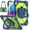 Blue Green, variant on REQO Heavy Duty Shockproof Case for iPad 11" 12th Gen 2026 (A19) & 11th Gen 2025 (A16) with Rotating Handle Stand & Detachable Shoulder Strap