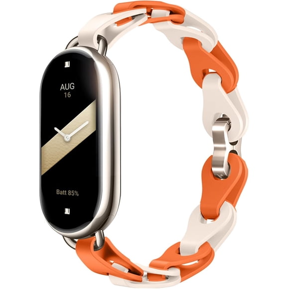 KOMI Silicone Strap Compatible with Xiaomi Smart Mi Band 8 - Ring Buckle Adjustable Watch Bracelet Stylish Design Straps for Women Mi Band 8 Wristband