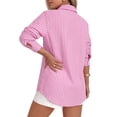 thumbnail image 5 of Fantaslook Striped Button Down Shirts for Women Classic Long Sleeve Collared Office Work Blouses Tops, 5 of 12