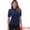 Dark Blue, variant on DARING DIVA Women's Lace Tops Mock Neck Puff Short Sleeve Floral Blouses XS White