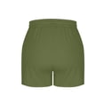 thumbnail image 6 of RYRJJ Womens Athletic Ribbed Sweat Shorts Summer Casual High Waisted Drawstring Gym Running Workout Shorts with Pockets(Army Green,M), 6 of 7