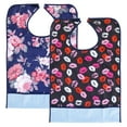 thumbnail image 1 of 2 Uds Babero Para Adultos Lavable Reutilizable Impermeable Protector De Ropa Con Recogedor De Migas Paño Para Comer Para Personas Mayores Y Discapacitadas 26X18" Muyoka Hogar, 1 of 1