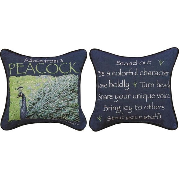 Manual Woodworkers & Weavers TPADAP 12 in. Advice From A Peacock Pillow