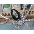 thumbnail image 4 of Silvery Tone Clear Crystal Colored Rhinestones Black Creepy Spider Bug Brooch Pin, 4 of 5