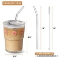 thumbnail image 4 of Vaso de cristal Olvini de 380 ml con pajita y tapa, flor rosa, 4 of 7