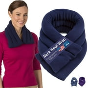 Microwavable Heated Neck Wrap, 6"x26", Blue, Extra Long and Wide