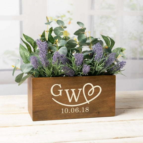 Loving Heart 10x5 Wood Storage Box