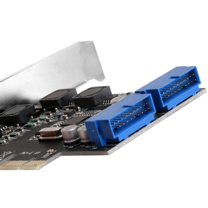 PCI-Express to Internal 2 Port 19 Pin Header USB Expansion Card Transfer Speed Up to 5Gbps Oumij1 PCI-E to 2 Port 19 Pin USB3.0 Expansion Card with Low Profile