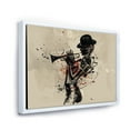 thumbnail image 3 of Designart 'Girl Playing Jazz Trumpet' Modern Framed Canvas Wall Art Print, 3 of 5