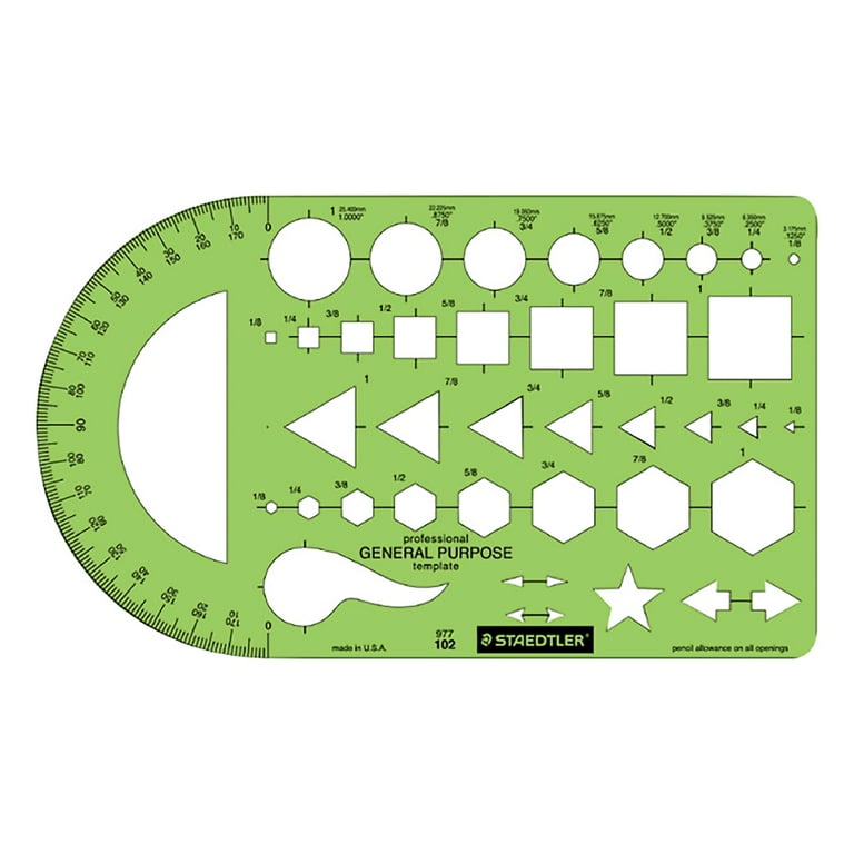 Templates, 40 Geometric Shapes, 5.5 x 9.5, Green Templates, 40 Geometric Shapes, 5.5 x 9.5, Green