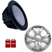 Wet Sounds REVO8FA-B 8" 4 ohm Black Subwoofer with REVO8XS-SGRILL Silver XS Open Style Grill for the REVO 8" Subwoofer