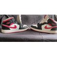 thumbnail image 1 of Size 5 A i r-Jor-dan 1 MID (GS) BLACK VERY BERRY WHITE PRE-OWNED Red, 1 of 6