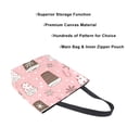 thumbnail image 3 of FORMRS Womens Canvas Tote Bag with Zipper Inner Pocket Shoulder Handbag, Brown Hand Drawn Cups, 3 of 7