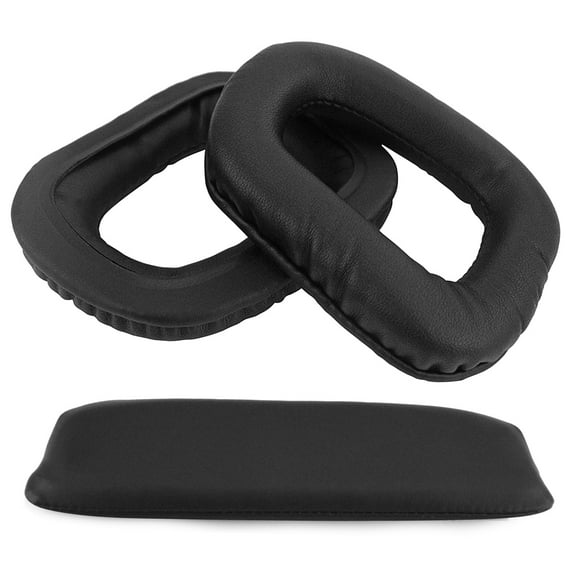 Geekria Earpad   Headband Compatible with Logitech G35 Headphone Replacement Ear Pad   Headband Cover / Ear Cushion   Headband Pad  Earpads Repair Parts Suit (Black)