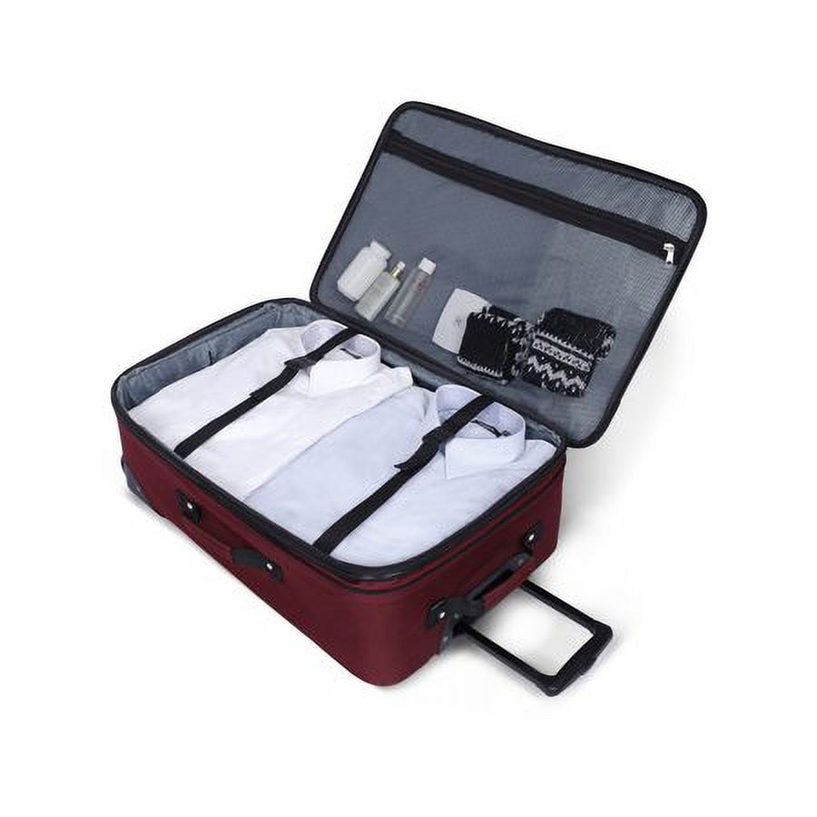 Protege 28 Inch Regency Soft Side Checked 2-Wheel Upright Luggage, Wine (Walmart Exclusive)