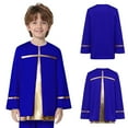 thumbnail image 6 of Hansber Kids Boys Liturgical Worship Praise Dance Top Metallic Color Block Long Sleeve Pullover Shirts Dancewear Blue 6, 6 of 7