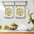 thumbnail image 3 of Summer Lemon Kitchen Towels Set of 1, Yellow Botanical Checkered Farmhouse Buffalo Absorbent Dish Towels for Kitchen, Microfiber Hand Towel, Quick Drying Tea Towel for Cleaning Decorative Dishcloths, 3 of 7