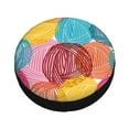 thumbnail image 3 of Easygdp Colorful Wool Balls Automobile Tire Dust Cover, 14-17in Spare Tire Cover Universal Fit for Trailer, Car, Truck, SUV, Jeep - 14 inch, 3 of 9