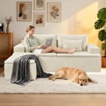 thumbnail image 2 of 83" Cloud Sectional Couch with L-Shape Chaise, Modular Sofa with Deep Seat Reversible Ottoman, Boneless Couches for For Living Room, Cushion Back, Includes 2 Throw Pillows, Sofa in a Box, Beige, 2 of 11