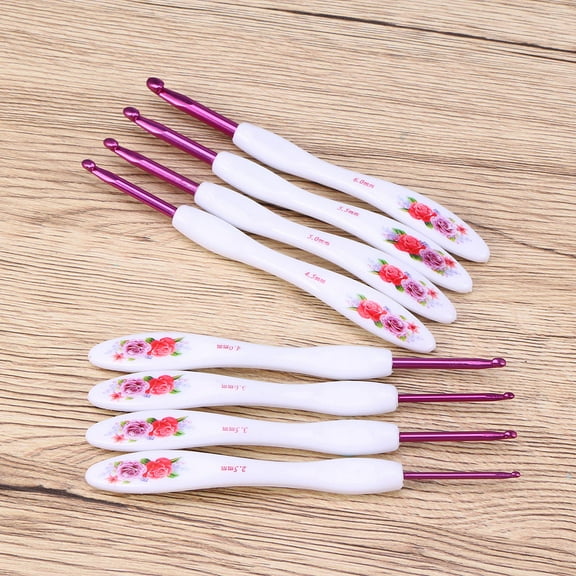 GETAJGHSD Crochet Hooks Set 8Pcs White Sturdy Knitting Needles for All Levels