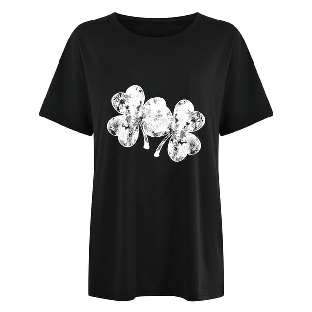 FAIWAD Hauts Courts pour Femmes Col Rond Imprimé Tendance Mignon Graphique Habillé Léger Tunique Ample