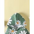 thumbnail image 4 of TSEXIEFOOFU Baby Fall Winter Hooded Romper Long Sleeve Elastic Waist Daisy Print One-Piece Bodysuit, 4 of 9