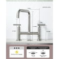 thumbnail image 2 of WOWOW Double Handle Bridge Faucet with Kitchen Sink Hole Cover, 2 of 6