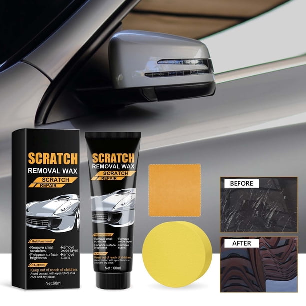 Crema Reparadora De Arañazos Crema reparadora de arañazos para coche, 60 ml, kit para eliminar arañazos con esponja Yulucky