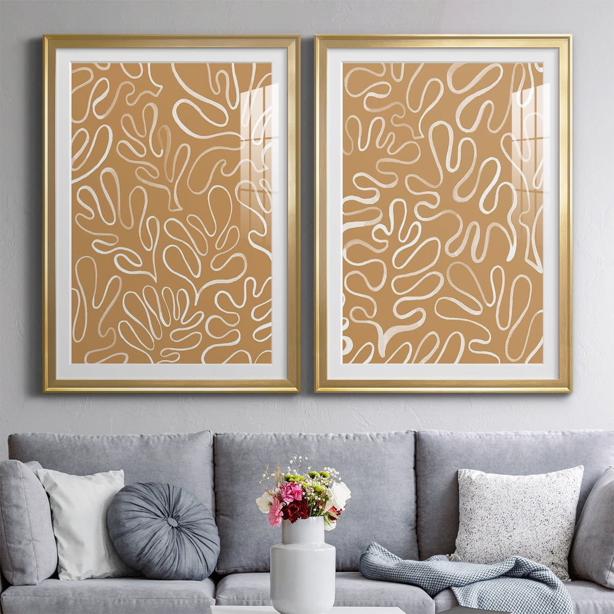 Wexford Home Matisse Pieces I Premium Framed Print, 22.5" x 30.5" - Ready to Hang, Gold (Set of 2)