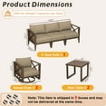 thumbnail image 2 of MBY Outdoor Aluminum Patio Furniture Set, 5-Seats Patio Conversation Sofa Set with 2 Swivel Rocking Chairs and 2 Coffee Tables, All Weather for Pool, Balcony, Garden-Brown, 2 of 10