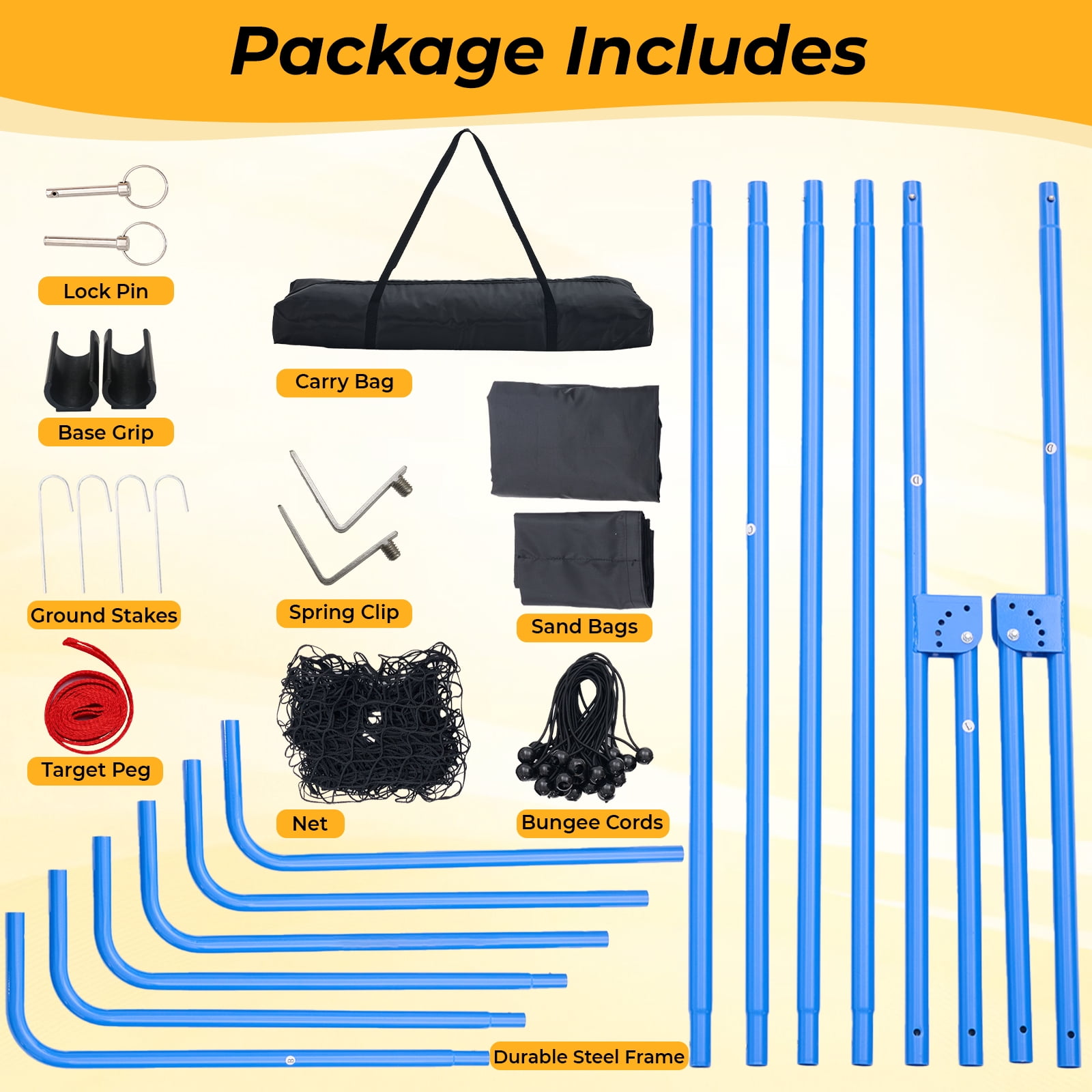 CONCETTA Volleyball Rebounder Net, Adjustable Angle Ball Return Equipment for Indoor Outdoor Use, Durable & Portable with Carry Bag