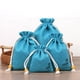 thumbnail image 1 of Bolsa de lino y algodón, bolsa pequeña para tazas, bolsa para guardar joyas, bolsa con cordón, bolsa de brocado hecha a mano, bolsa para jugar, bolsa con cuentas y plato, 1 of 1