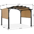 thumbnail image 5 of ABCCANOPY 10'x10' Arched Pergola Patio Gazebo with Retractable Sun Shade,Beige, 5 of 6