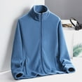 thumbnail image 2 of IWRICH Women's Lightweight Full Zip Soft Polar Jacket Outdoor Recreation Coat with Zipper Pockets Dark Blue XXXXL, 2 of 3