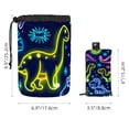 thumbnail image 5 of PhooArto Large Barrel Drawstring Makeup Bag, Neon Funny Dinosaurs Pattern Travel Cosmetic Bag Portable Make Up Organizer Bag, 5 of 6