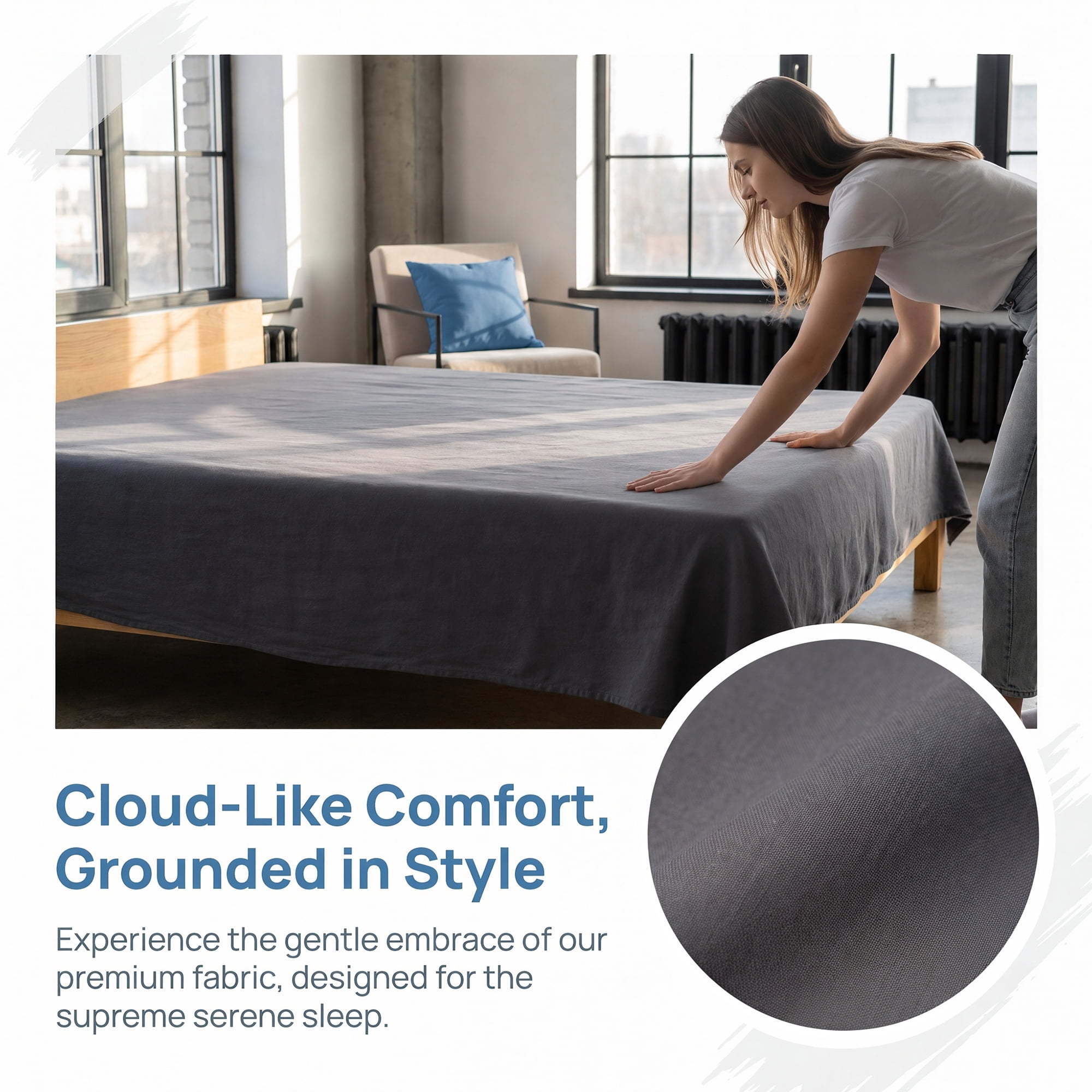Unique Bargains Cotton Gauze Bed Sheet Soft Flat Sheet Cozy Bedding Gray 96"x106"