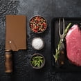 thumbnail image 4 of Uxcell PU Leather Knife Sheath Meat Cleaver Sheath Waterproof Knife Guard Deep Light Brown, 4 of 5
