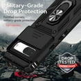thumbnail image 4 of Case for Google Pixel 7 with Slide Camera Cover, Military Grade Drop Protective Phone Cover Case with Ring Kickstand for Google Pixel 7 JST Black, 4 of 9