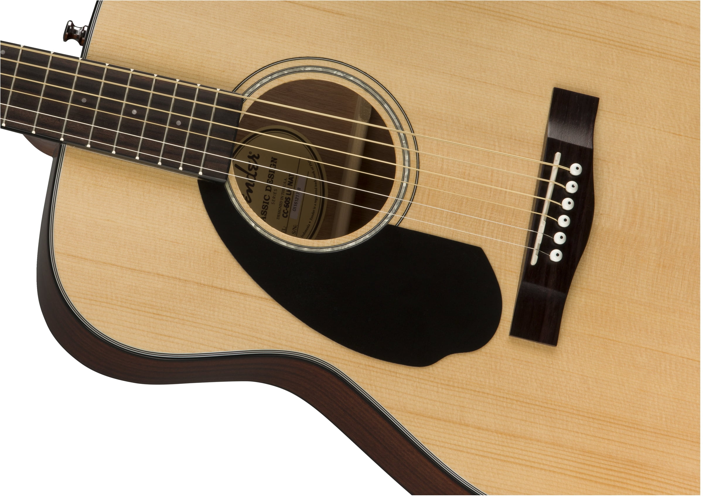 Fender CC-60S Solid Top Concert Acoustic Guitar, Left Handed - Natural w/ Gig Bag