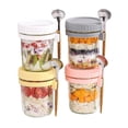 thumbnail image 2 of Juego de Frascos Reutilizables para Avena Durante la Noche, Frascos de Vidrio Sellados de 350 Ml con Tapas y Cucharas, Utilizados para Cereales y Yogur., 2 of 5